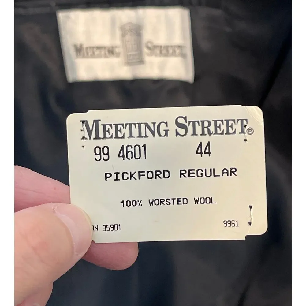 Meeting Street Pickford Regular‎ Blazer Color Black Worsted Wool 44
